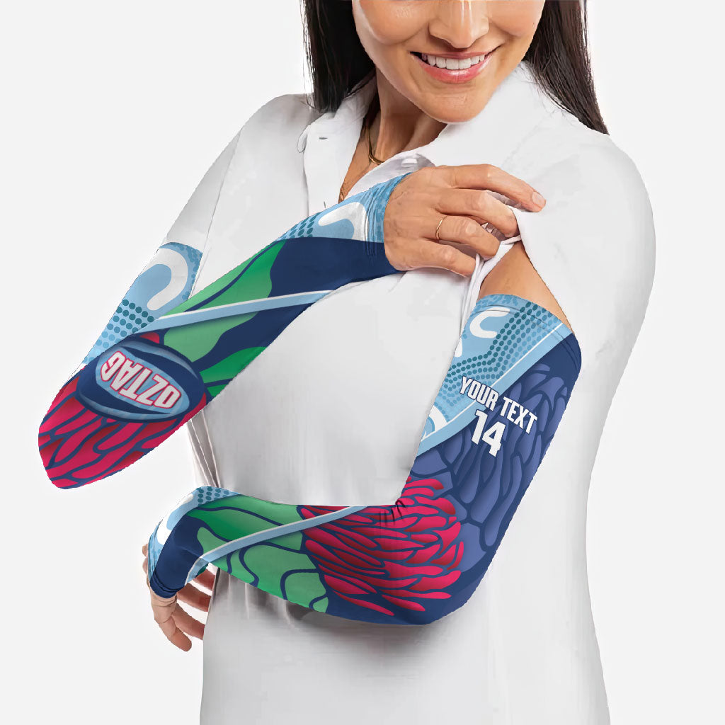 New South Wales Oztag Custom Arm Sleeves NSW Waratah Indigenous Art