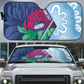 New South Wales Oztag Custom Auto Sun Shade NSW Waratah Indigenous Art