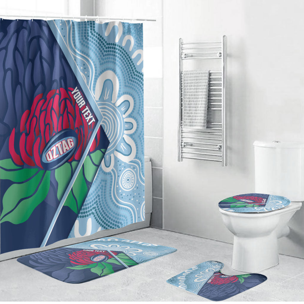 New South Wales Oztag Custom Bathroom Set NSW Waratah Indigenous Art