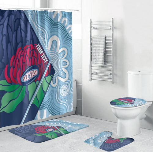 New South Wales Oztag Custom Bathroom Set NSW Waratah Indigenous Art
