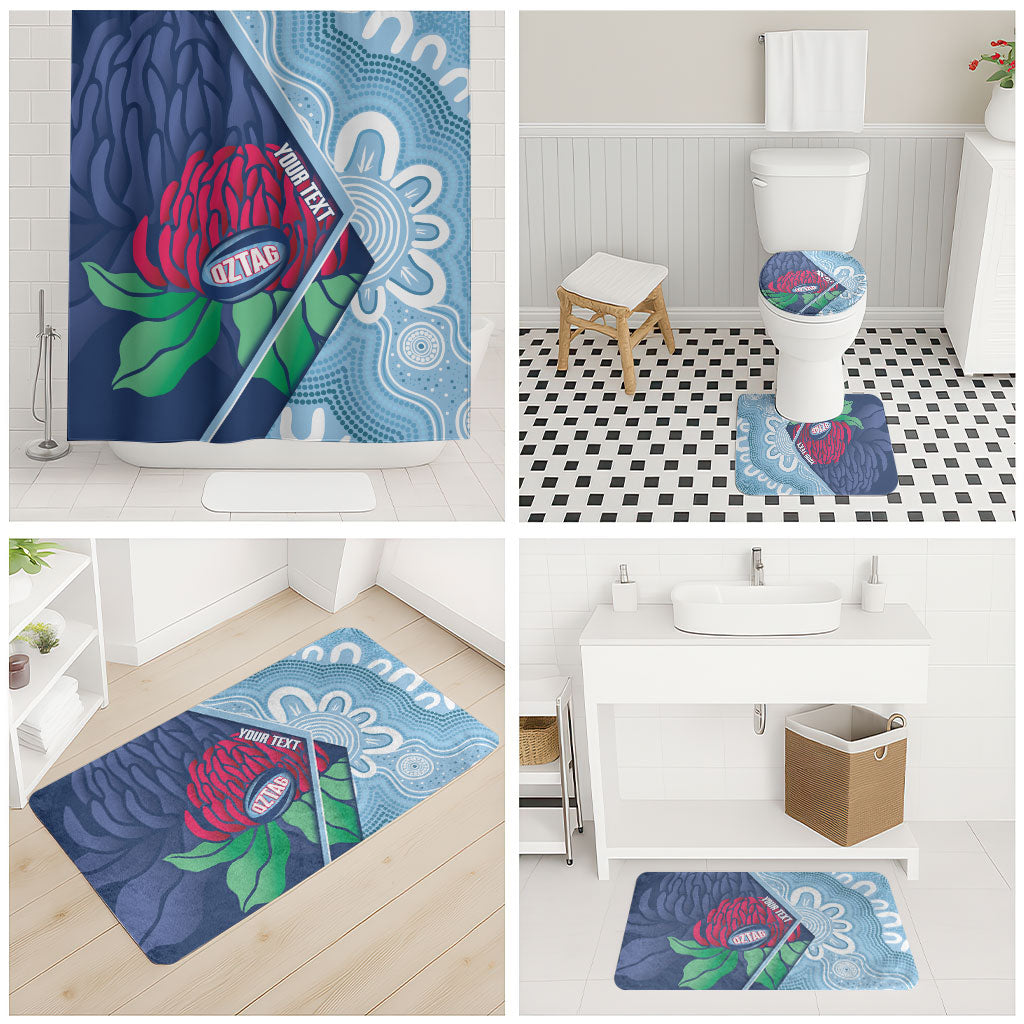 New South Wales Oztag Custom Bathroom Set NSW Waratah Indigenous Art