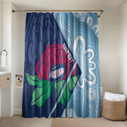 New South Wales Oztag Custom Bathroom Set NSW Waratah Indigenous Art