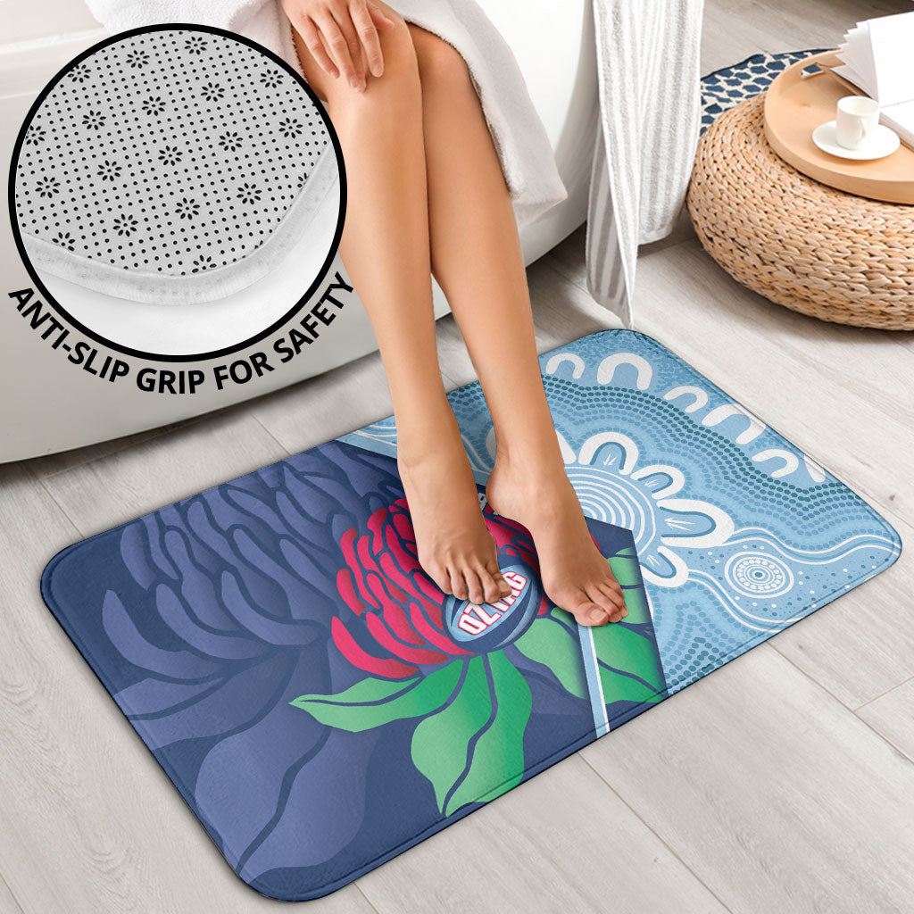 New South Wales Oztag Custom Bathroom Set NSW Waratah Indigenous Art