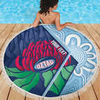 New South Wales Oztag Custom Beach Blanket NSW Waratah Indigenous Art