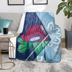 New South Wales Oztag Custom Blanket NSW Waratah Indigenous Art