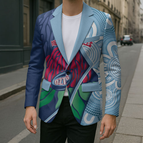 New South Wales Oztag Custom Blazer NSW Waratah Indigenous Art