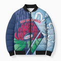 New South Wales Oztag Custom Bomber Puffer Jacket NSW Waratah Indigenous Art