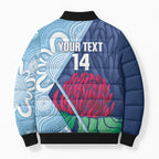 New South Wales Oztag Custom Bomber Puffer Jacket NSW Waratah Indigenous Art