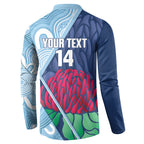 New South Wales Oztag Custom Button Sweatshirt NSW Waratah Indigenous Art
