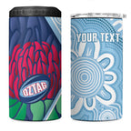 New South Wales Oztag Custom 4 in 1 Can Cooler Tumbler NSW Waratah Indigenous Art