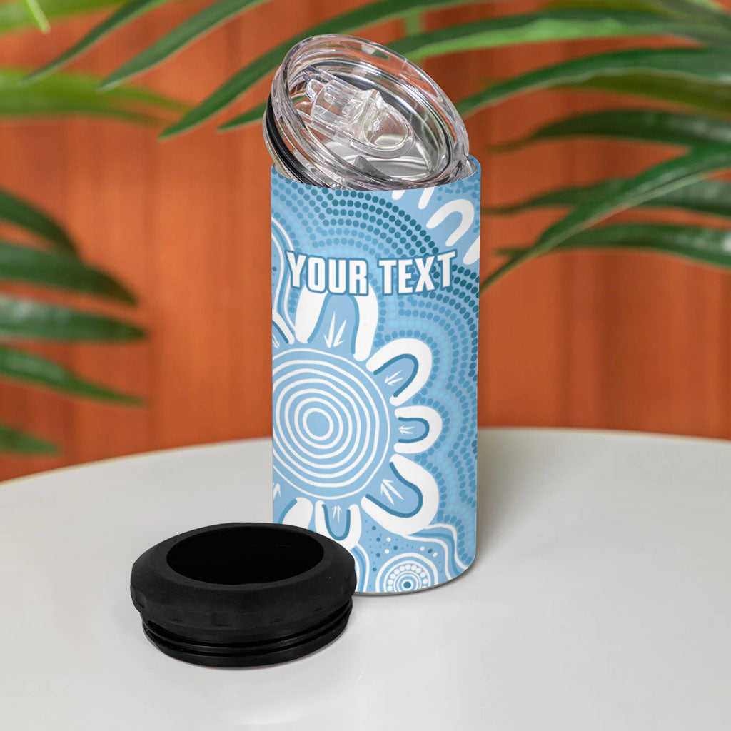 New South Wales Oztag Custom 4 in 1 Can Cooler Tumbler NSW Waratah Indigenous Art