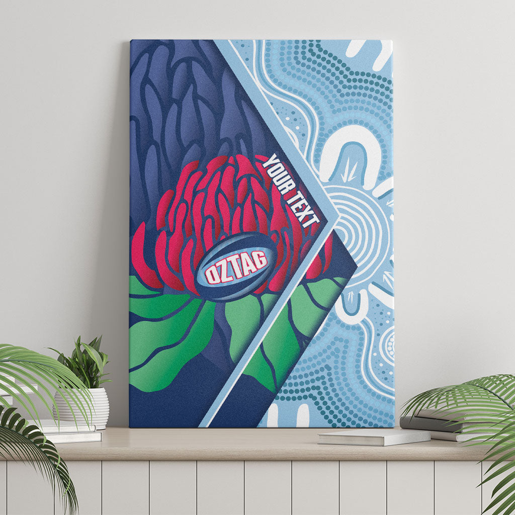 New South Wales Oztag Custom Canvas Wall Art NSW Waratah Indigenous Art
