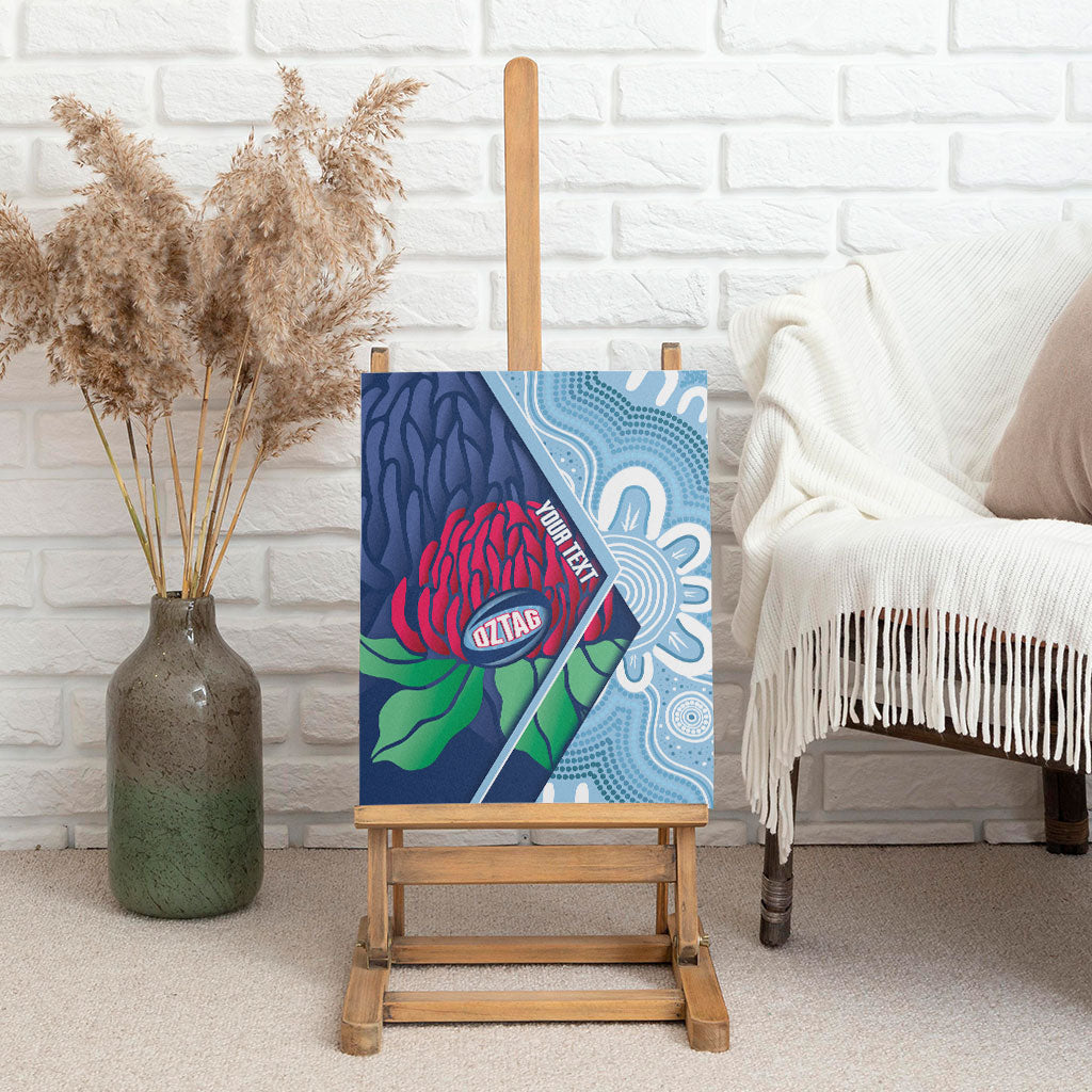 New South Wales Oztag Custom Canvas Wall Art NSW Waratah Indigenous Art