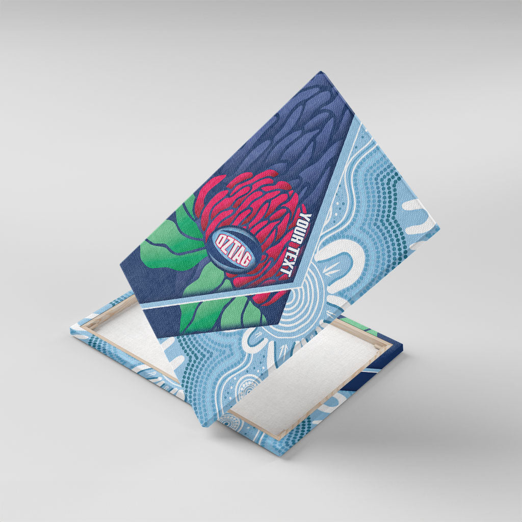 New South Wales Oztag Custom Canvas Wall Art NSW Waratah Indigenous Art