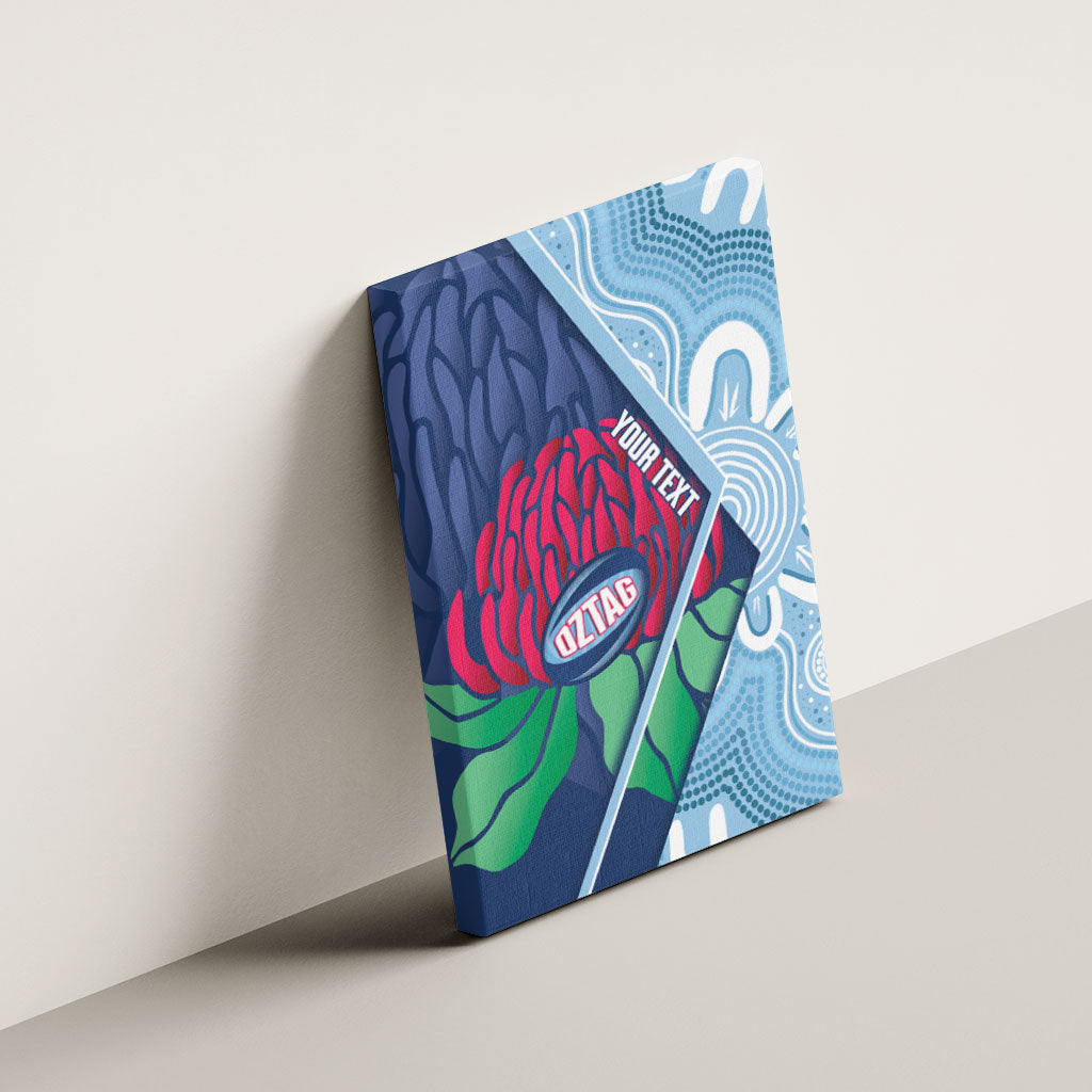 New South Wales Oztag Custom Canvas Wall Art NSW Waratah Indigenous Art