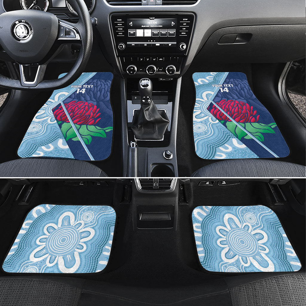 New South Wales Oztag Custom Car Mats NSW Waratah Indigenous Art