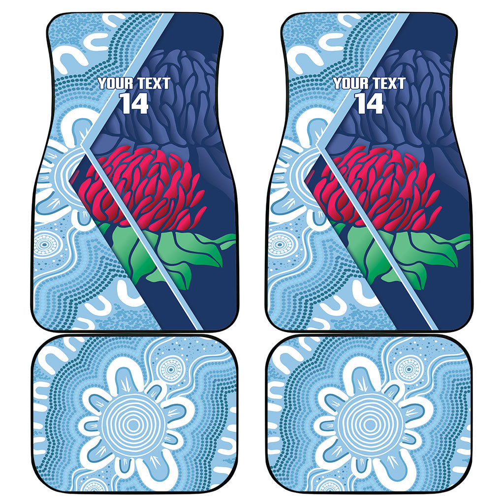 New South Wales Oztag Custom Car Mats NSW Waratah Indigenous Art