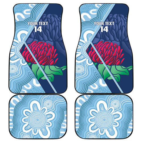 New South Wales Oztag Custom Car Mats NSW Waratah Indigenous Art