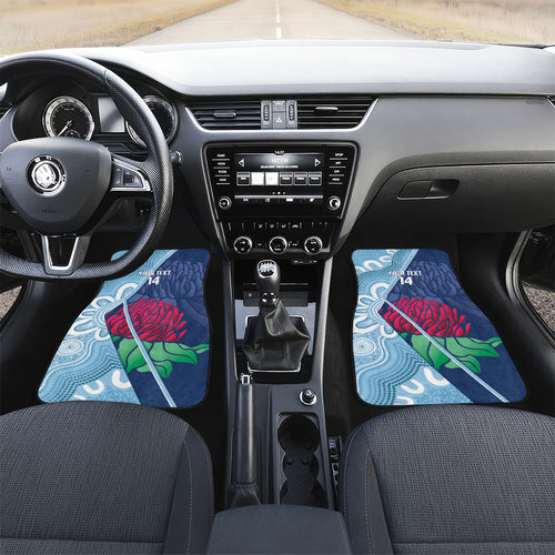 New South Wales Oztag Custom Car Mats NSW Waratah Indigenous Art