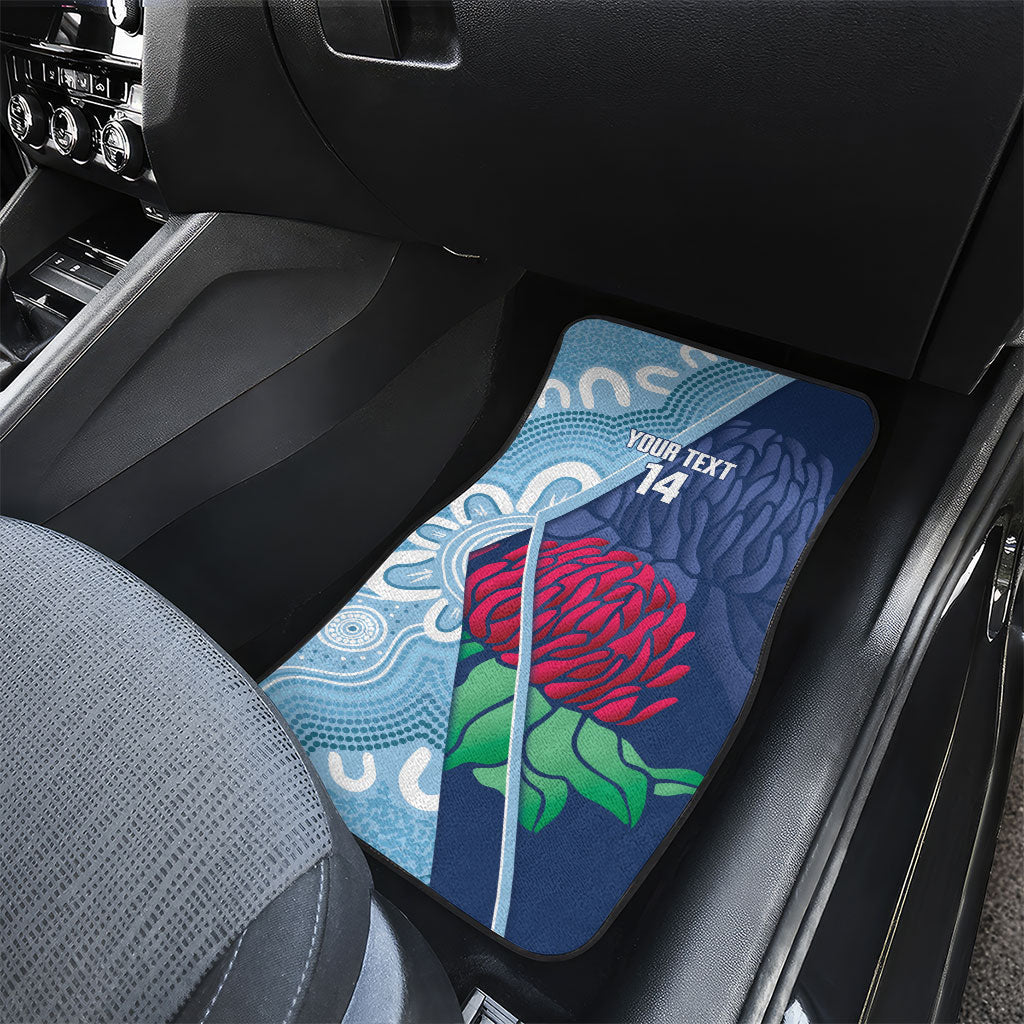New South Wales Oztag Custom Car Mats NSW Waratah Indigenous Art