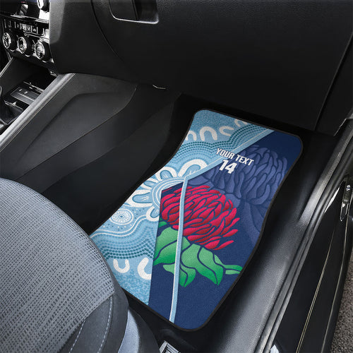 New South Wales Oztag Custom Car Mats NSW Waratah Indigenous Art