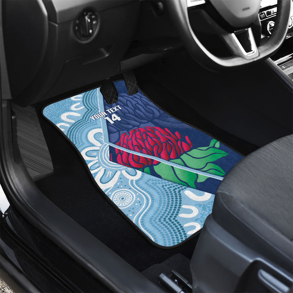 New South Wales Oztag Custom Car Mats NSW Waratah Indigenous Art