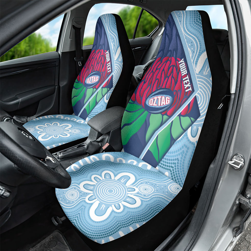 New South Wales Oztag Custom Car Seat Cover NSW Waratah Indigenous Art