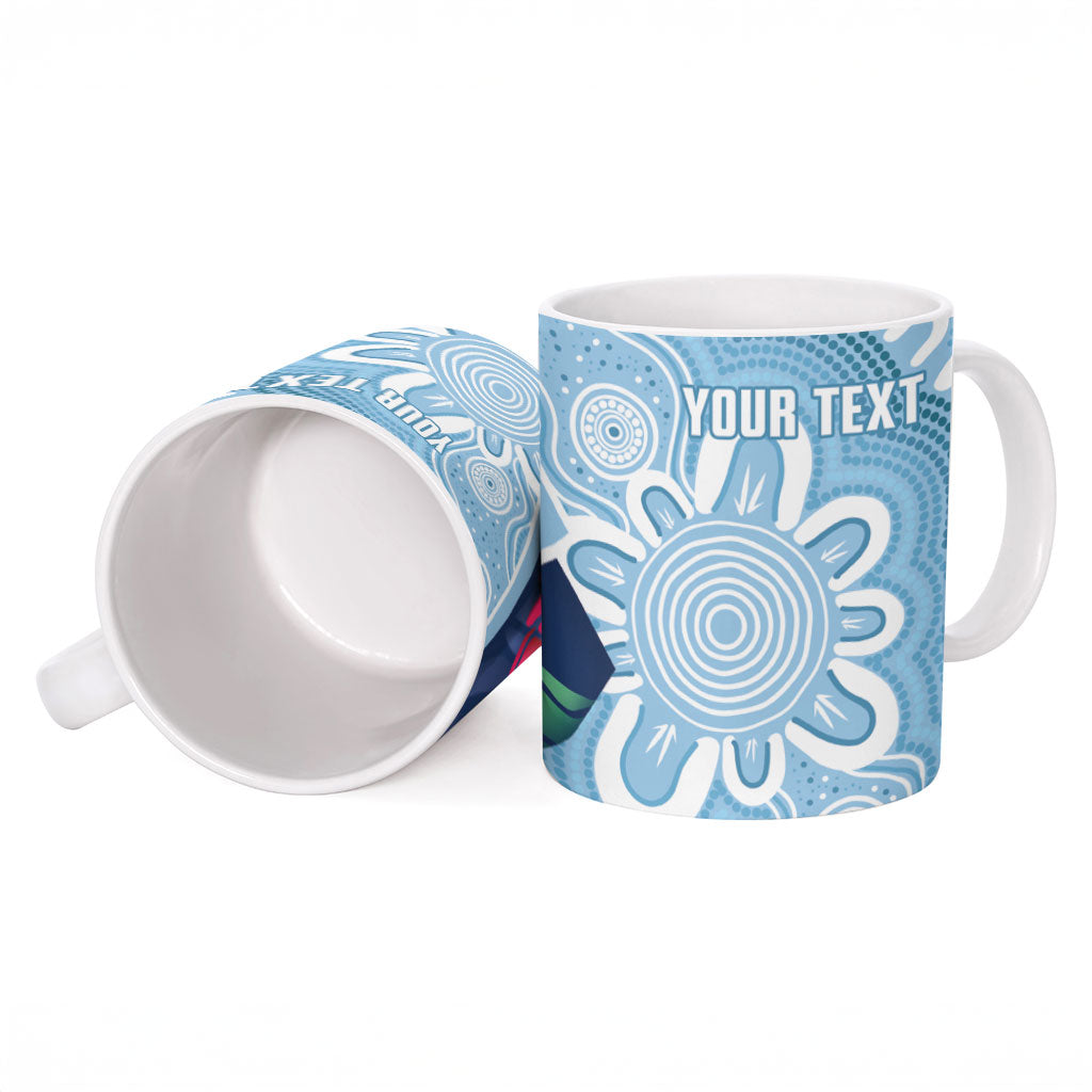 New South Wales Oztag Custom Ceramic Mug NSW Waratah Indigenous Art