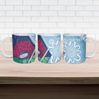 New South Wales Oztag Custom Ceramic Mug NSW Waratah Indigenous Art