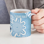 New South Wales Oztag Custom Ceramic Mug NSW Waratah Indigenous Art