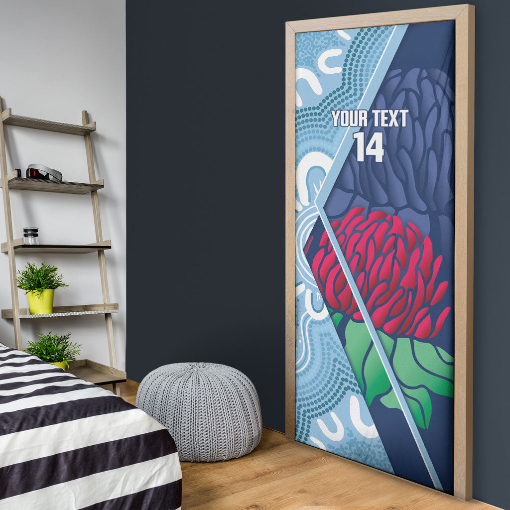 New South Wales Oztag Custom Door Cover NSW Waratah Indigenous Art