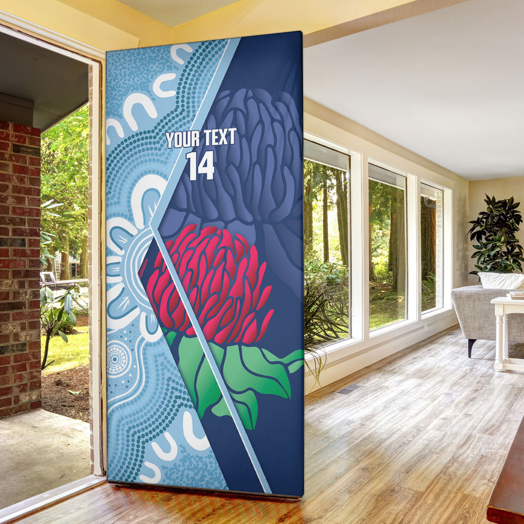 New South Wales Oztag Custom Door Cover NSW Waratah Indigenous Art
