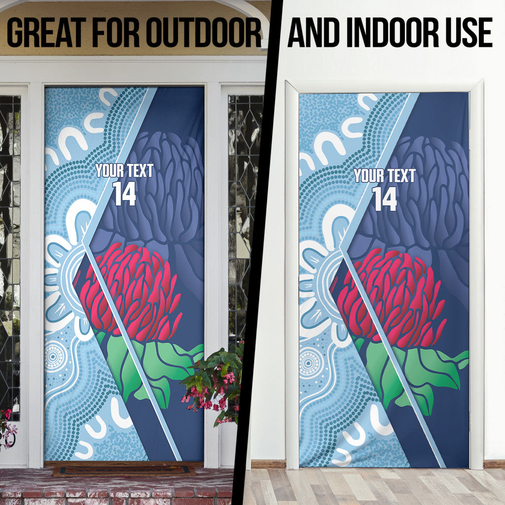 New South Wales Oztag Custom Door Cover NSW Waratah Indigenous Art