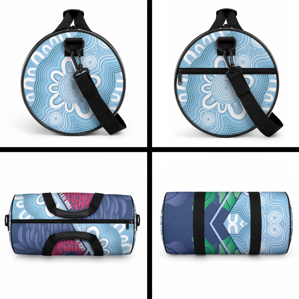 New South Wales Oztag Custom Duffle Bag NSW Waratah Indigenous Art