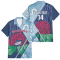 New South Wales Oztag Custom Family Matching Puletasi and Hawaiian Shirt NSW Waratah Indigenous Art