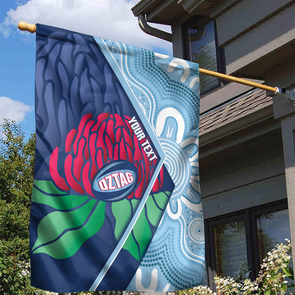 New South Wales Oztag Custom Garden Flag NSW Waratah Indigenous Art