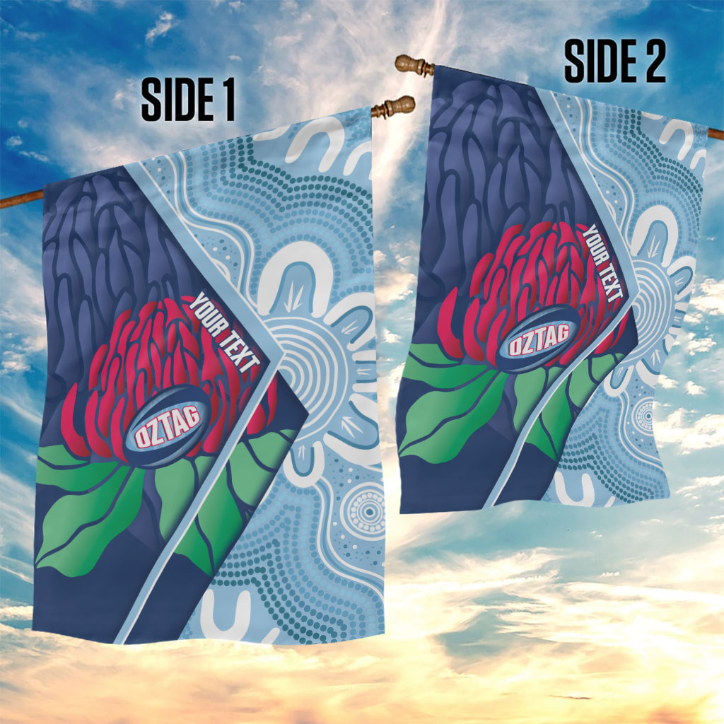 New South Wales Oztag Custom Garden Flag NSW Waratah Indigenous Art
