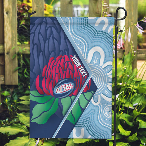 New South Wales Oztag Custom Garden Flag NSW Waratah Indigenous Art