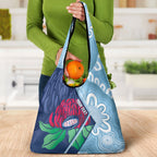 New South Wales Oztag Custom Grocery Bag NSW Waratah Indigenous Art