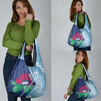 New South Wales Oztag Custom Grocery Bag NSW Waratah Indigenous Art