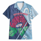 New South Wales Oztag Custom Hawaiian Shirt NSW Waratah Indigenous Art