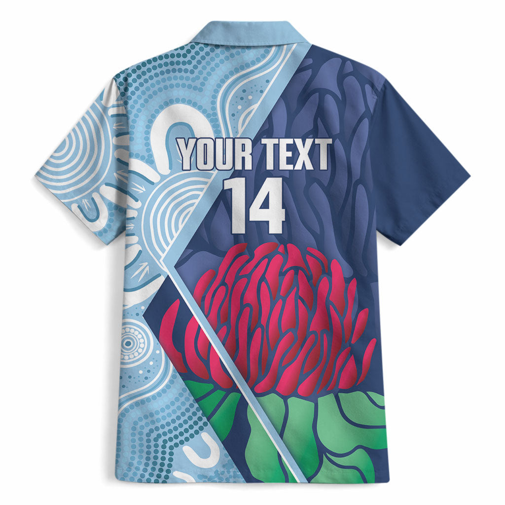 New South Wales Oztag Custom Hawaiian Shirt NSW Waratah Indigenous Art