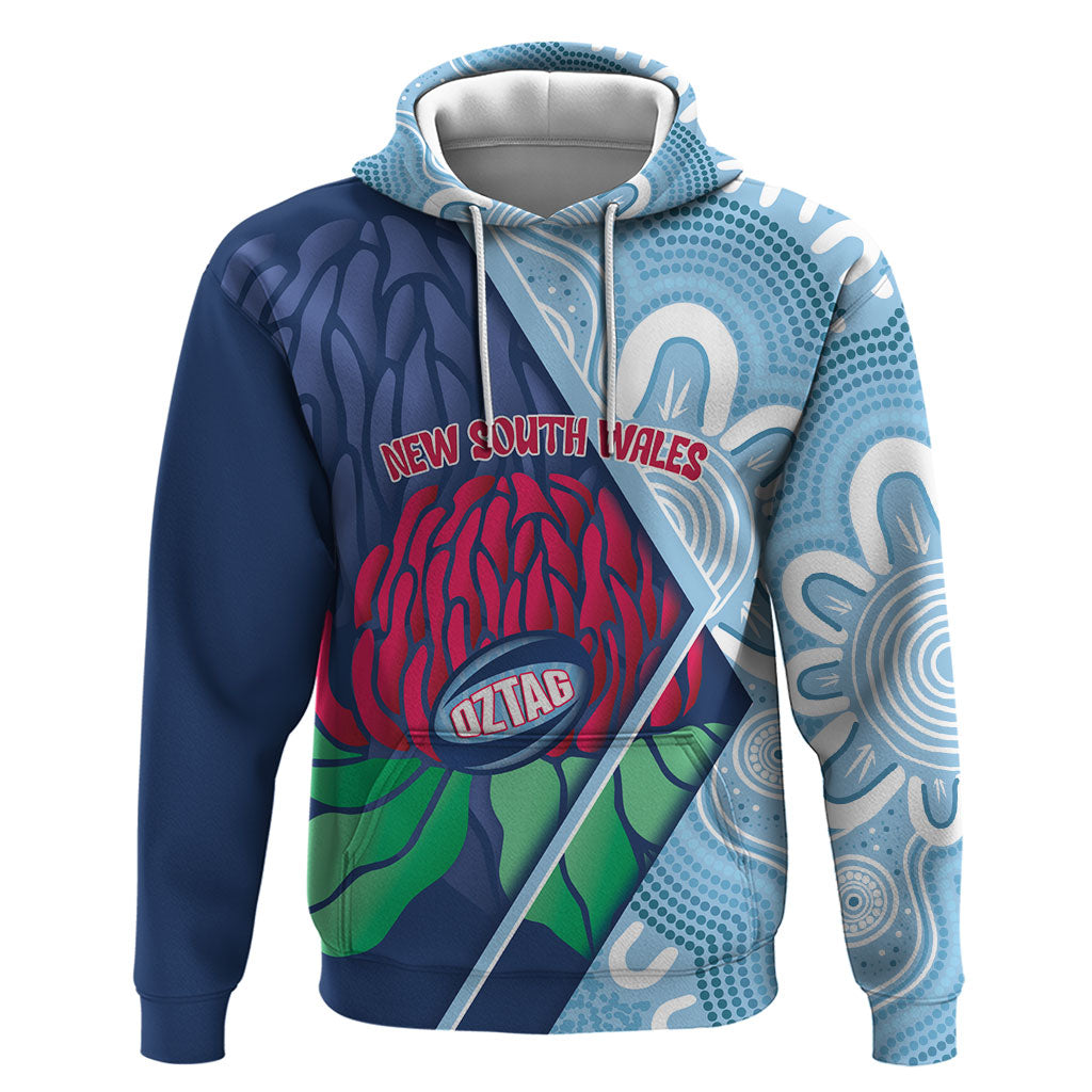 New South Wales Oztag Custom Hoodie NSW Waratah Indigenous Art
