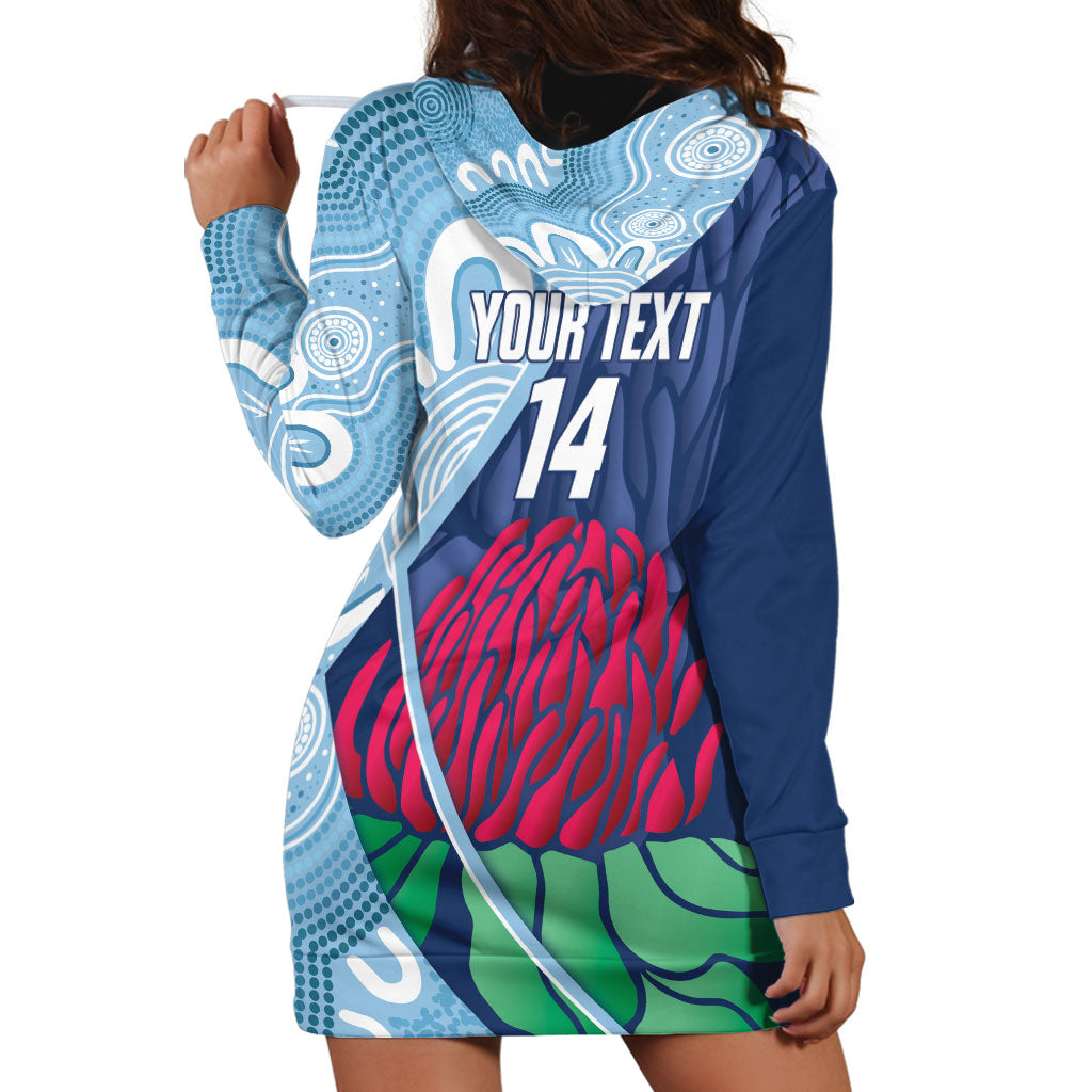 New South Wales Oztag Custom Hoodie Dress NSW Waratah Indigenous Art