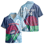New South Wales Oztag Custom Kid Hawaiian Shirt NSW Waratah Indigenous Art
