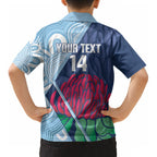 New South Wales Oztag Custom Kid Hawaiian Shirt NSW Waratah Indigenous Art