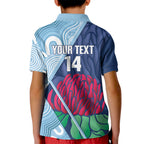 New South Wales Oztag Custom Kid Polo Shirt NSW Waratah Indigenous Art