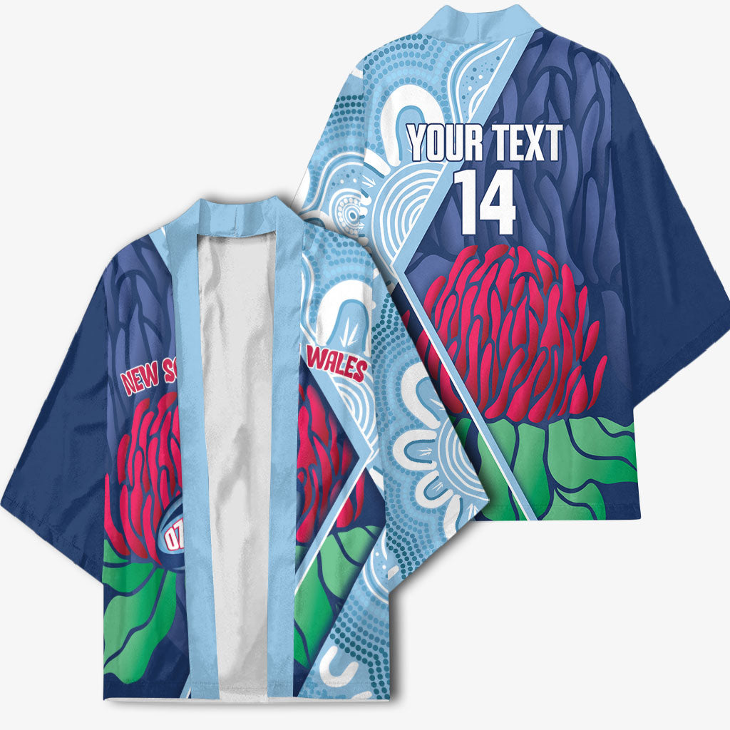 New South Wales Oztag Custom Kimono NSW Waratah Indigenous Art