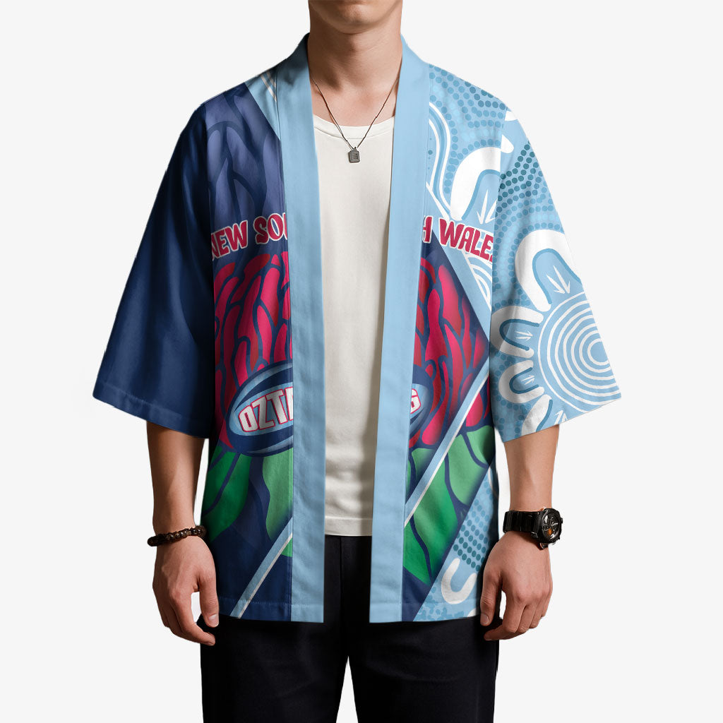 New South Wales Oztag Custom Kimono NSW Waratah Indigenous Art
