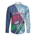 New South Wales Oztag Custom Long Sleeve Button Shirt NSW Waratah Indigenous Art